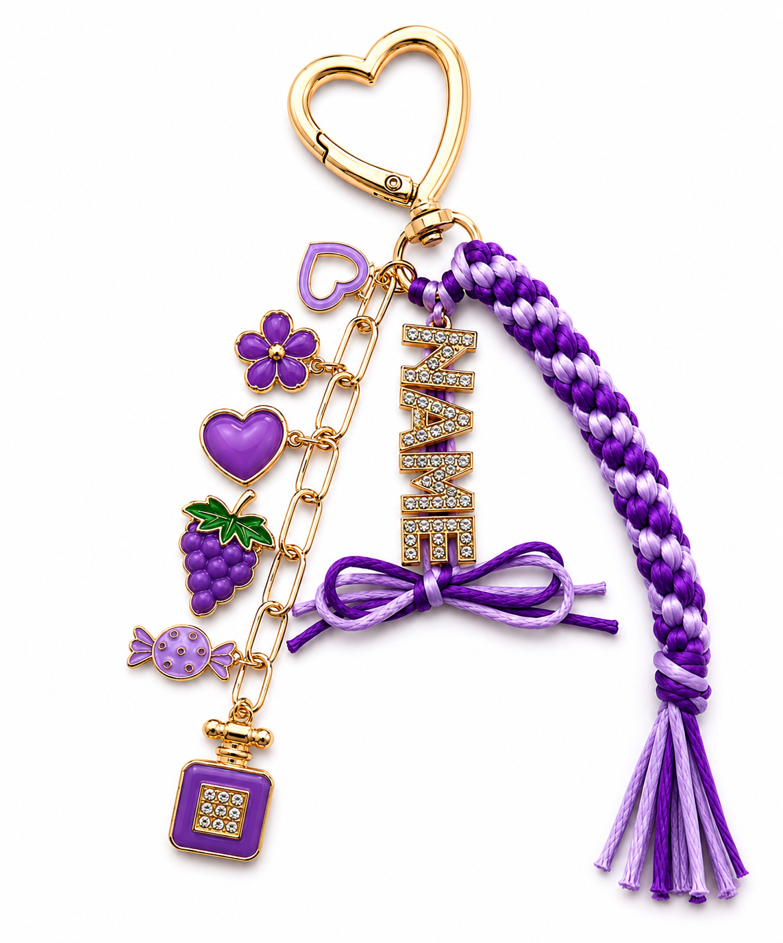 Yummy Charms: Custom Name Bag Charm(Pick your colors)